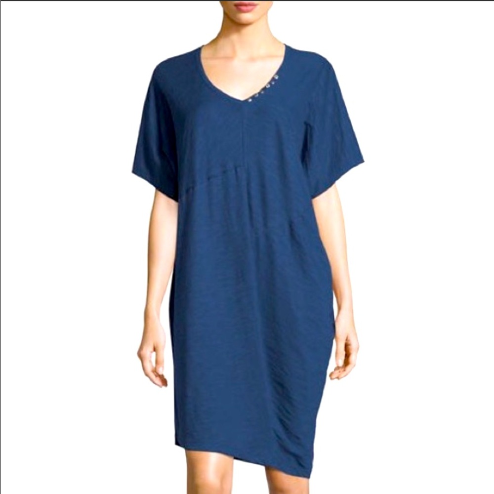 Neon Buddha large dress blue